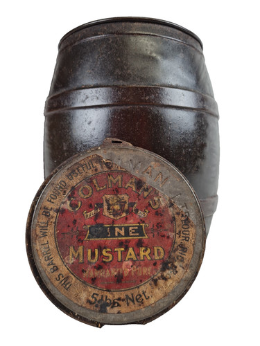Colmans mustard metal barrel - mustard,