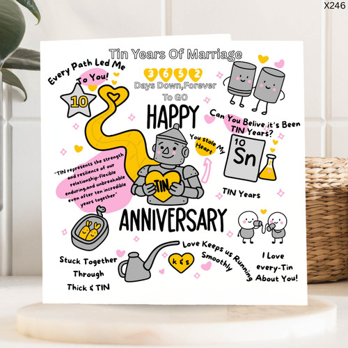 10th tin wedding anniversary - tin,