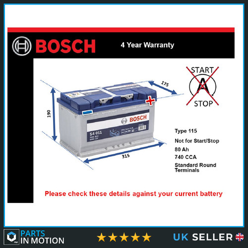 Battery fits jaguar type - battery,