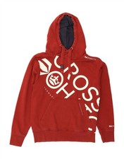 CROSSHATCH Mens Graphic Hoodie Jumper Small Red Cotton DA38