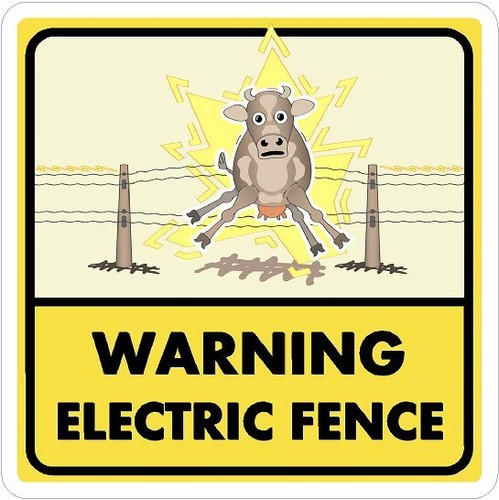 Warning electric fence farm - warning,