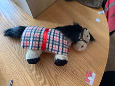 Vintage Laurel Designs cream Shetland Pony+halter+rug Plush Handmade in England