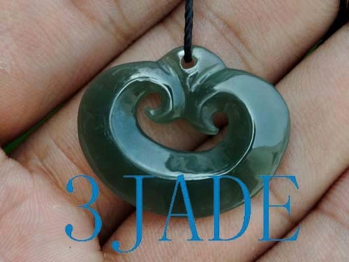 Nephrite jade koru pendant - nephrite,