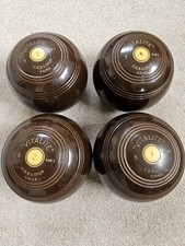 Vintage Vitalite Lawn Bowls Bias 3 Size 5 initials AH With Vintage Leather Bag