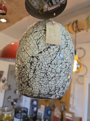 Crackle glass pendant light - crackle,
