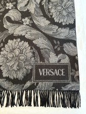 Versace Barocco Cashmere Fringed Blanket