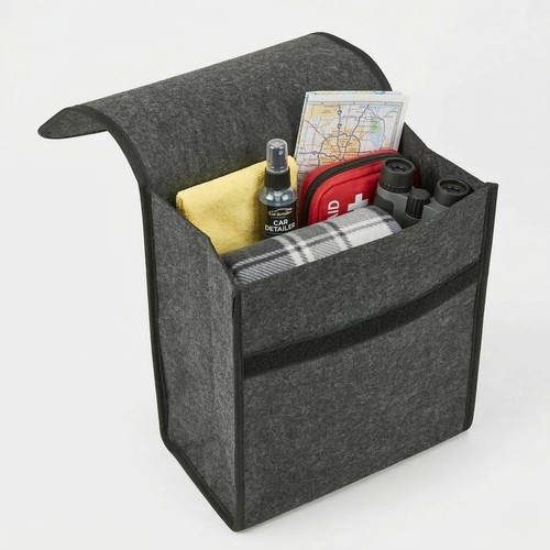 Grey felt car boot - car,