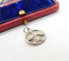 Sterling Silver Lucky Irish Clover Shamrock Charm Pendant Vintage c1970