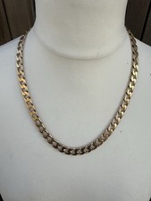 9ct Yellow Gold Curb Chain Necklace 104g Heavy Solid 23” 59cm Hallmarked