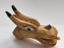 Wooden Dragon Head Hand Carved Sculpture model Figurine toy