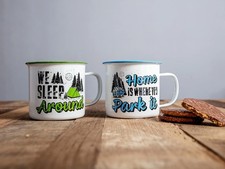 White Enamel Mug Metal Cup