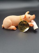 The Leonardo Collection Vintage Pig Ornament 1996 Feeding Time Pigglet Boxed 