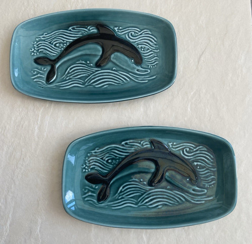 Pair vintage poole pottery - of,