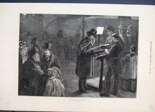 Original Old Antique Print