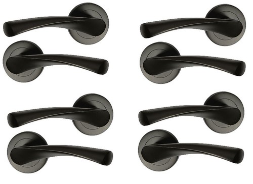 Matt black door handles - , pack
