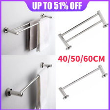 Stainless Steel Towel Rail Holder Single Double Wall Mounted Bathroom Rack Shelf