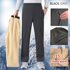 Mens Fleece Elasticated Jogging Bottoms Track Pants ZIP Pockets Joggers Trousers