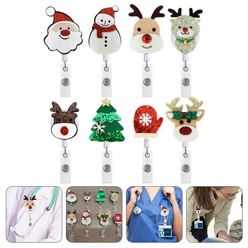 8pcs xmas themed nurse - xmas, badge