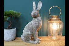 Large 36cm Silver Hare Bunny
