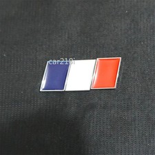 1x Silver France Flag Chrome