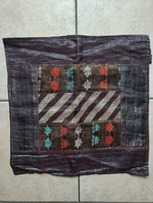 AU NATURALE Cushion Cover Silk Cotton Blend Burgundy Brown Silver 40cm X 40cm