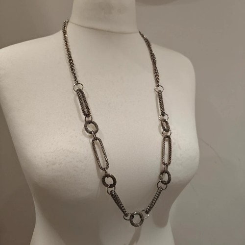Long burnished silver tone - long, silver-tone
