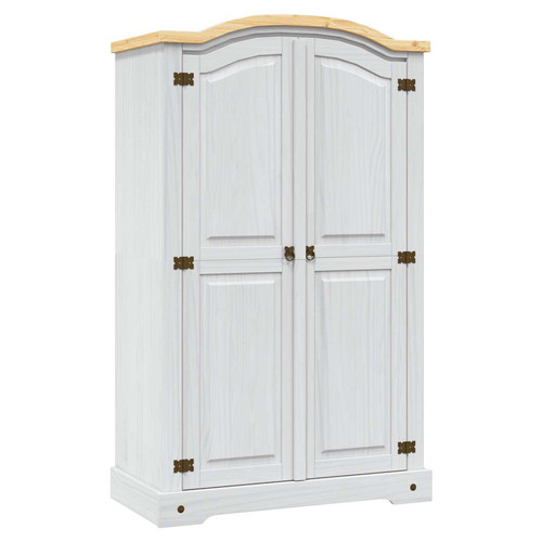 Wardrobe solid pinewood white - solid,