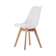 Set of 4 Dining Chairs Padded Seat with Wooden Legs Kitchen Office Living Room