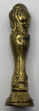 Antique Art Nouveau Wax Seal Stamper In A Brass Coloured Metal