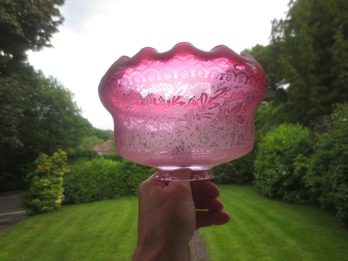 Antique cranberry acid etched - acid,