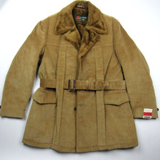 Vtg NOS NWT 60s 70s McGregor Norfolk Corduroy Belted Jacket Sz 42 Brown SHERLOCK