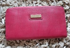 Episode Red Fine Leather Reptile Embossed Zip Around Purse Wallet
