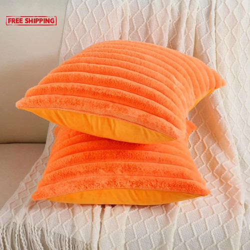 Faux rabbit fur cushion cover - faux,