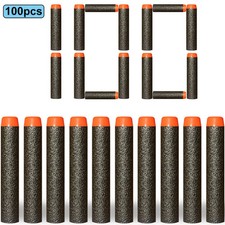 100 Soft Foam Darts 7.2cm for Nerf N-Strike Blasters Toy Gun Refill Bullets