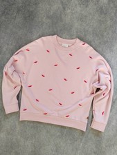 Fabienne Chapot Bradley Sweater Women's Kiss Lips Pullover Pink Size Small 