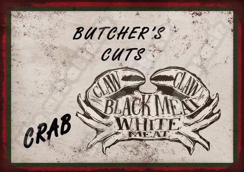 Butchers cuts metal - cuts, (crab)