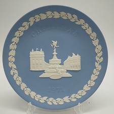 Vintage Wedgwood Blue Jasper 20 cm Christmas Collector Plate 1971 Piccadilly Ccs