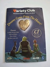 Limited Edition Gold Heart Badge The Variety Club Shrek 2003 VGC 