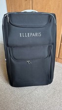 Elle Paris Black Suitcase Very Chic & Rugged 2 Wheels pull along 