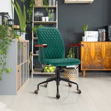 Green Velvet Swivel Office
