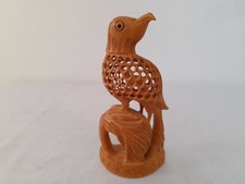 Small Wood Bird Figurine Hand Carved Animal Ornament Wooden Sculpture Figurine