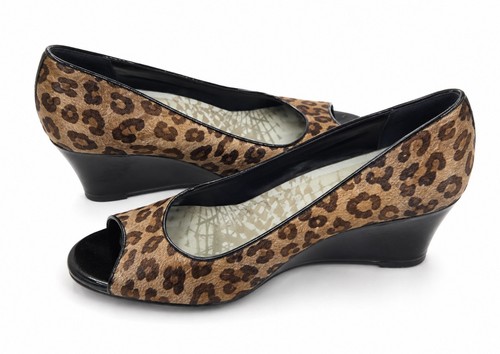 Clarks leopard print peep toe - leopard,