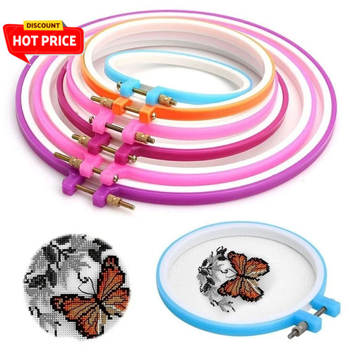 5pc plastic embroidery - embroidery, cross