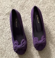 L K Bennett Purple Suede Leather Kitten Heel Shoes Size 4 Worn once 
