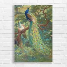 Vibrant Peacock with Floral