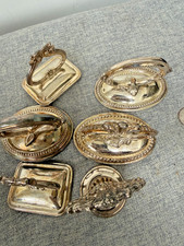 6 silver plate tureen handles