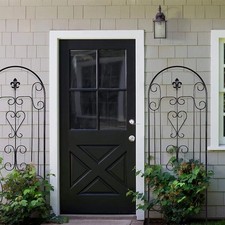 2x Metal Garden Arch Trellis Climbing Plant Support Outdoor Flowers Panel Fence