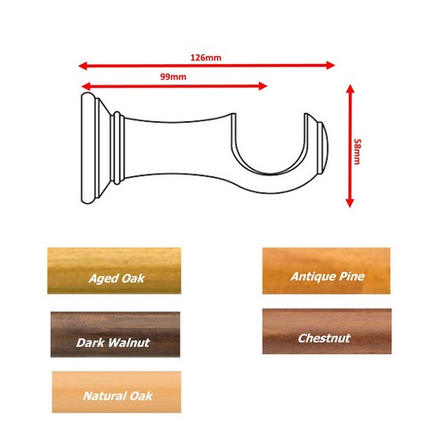 Wood curtain pole - wood,