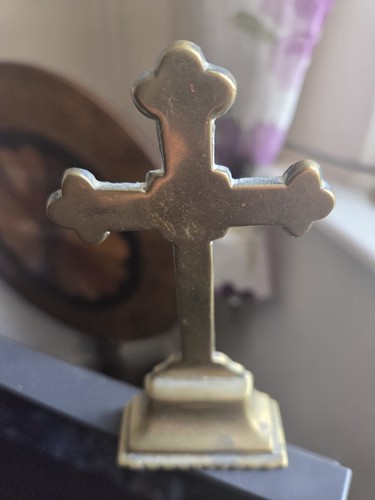 Antique brass budded altar - brass,