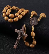 PREMIUM Handwoven Wooden Catholic Rosary Saint Benedict 8mm Beads